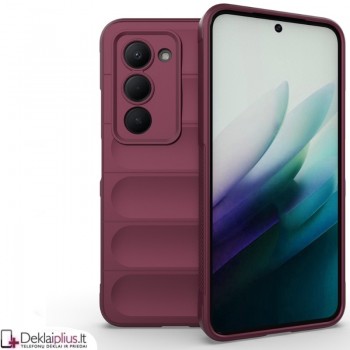 Magic Shield guminis dėklas su kameros apsauga - bordo spalvos (Xiaomi Redmi 15 4G)